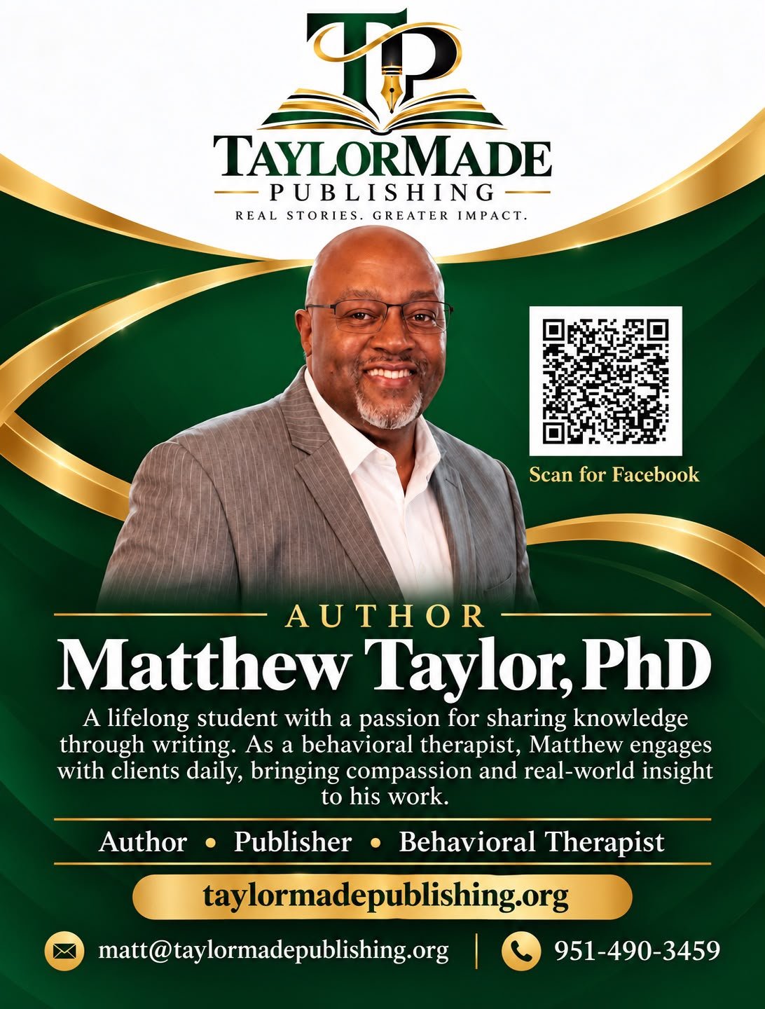 Taylormade Publishing author poster for Matthew Taylor