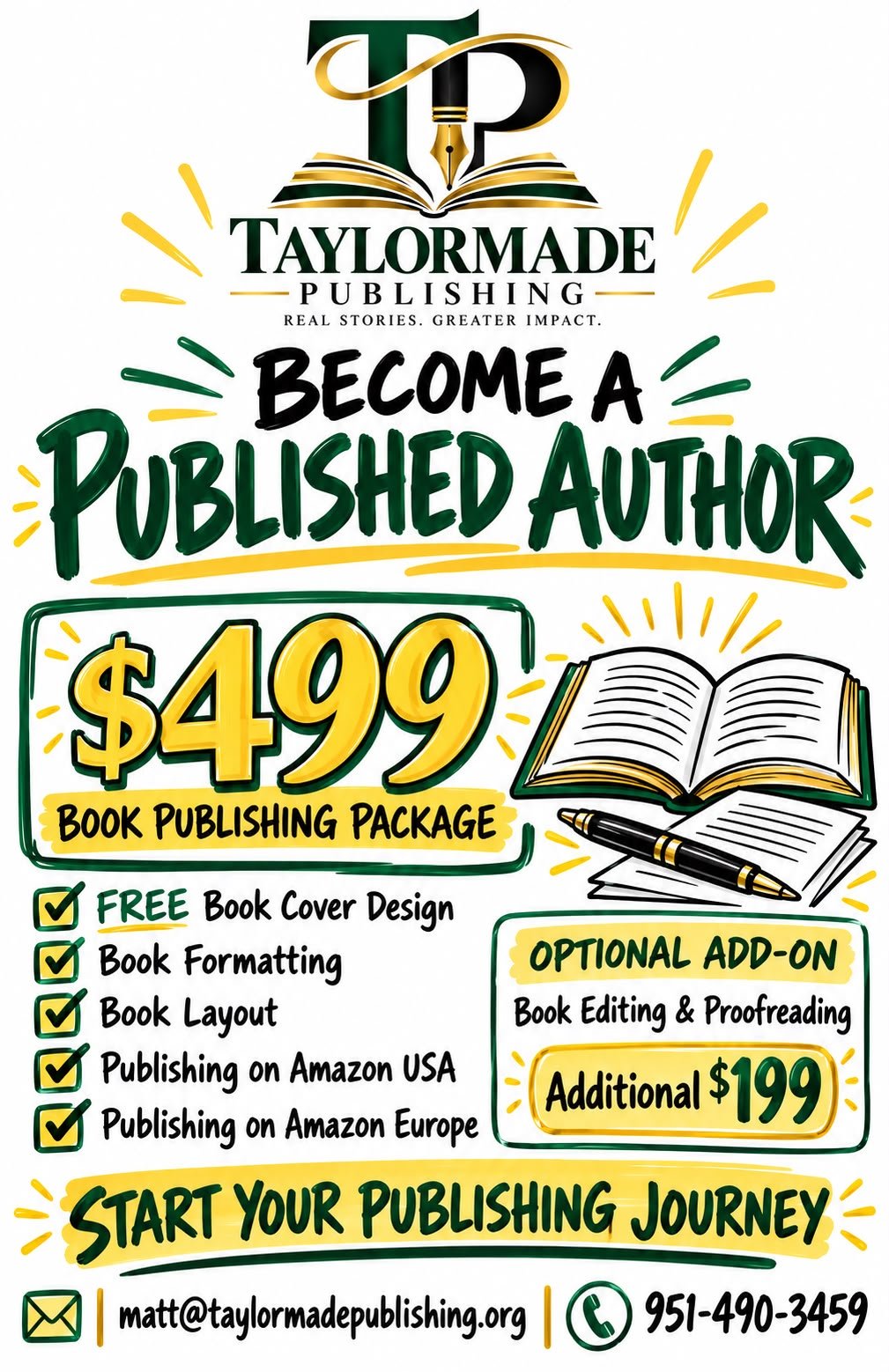 Become a Published Author $499 book publishing package
